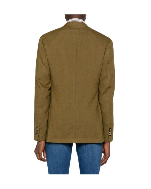 Lardini Green Notched-Lapels Single-Breasted Blazer for men