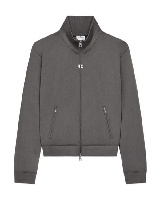 Courreges Gray Zip-Up Logo Jacket for men