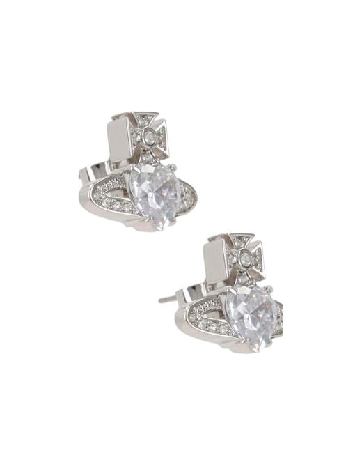 Vivienne Westwood White Ariella Embellished Earrings