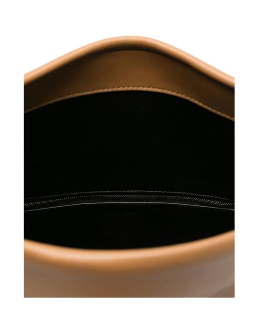 Jil Sander Brown Small Rollup Shoulder Bag