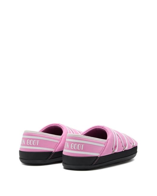 Moon Boot Purple Slip-On Lace-Up Slippers for men