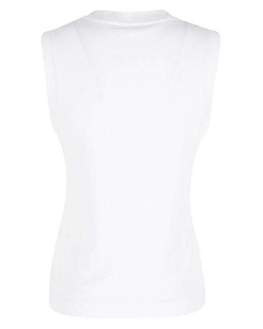 Vince White V-Neck Sleeveless Tank Top