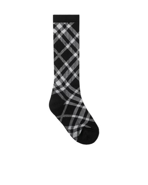 Burberry Black Check-Print Socks
