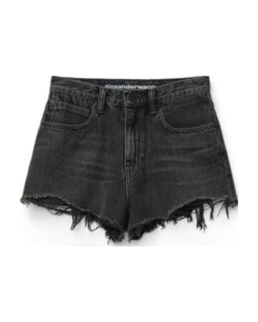 Alexander Wang Black Bite Denim Shorts