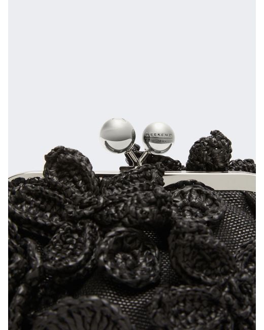 Weekend by Maxmara Black Pasticcino Floral-Details Chain Small Shoulder Bag