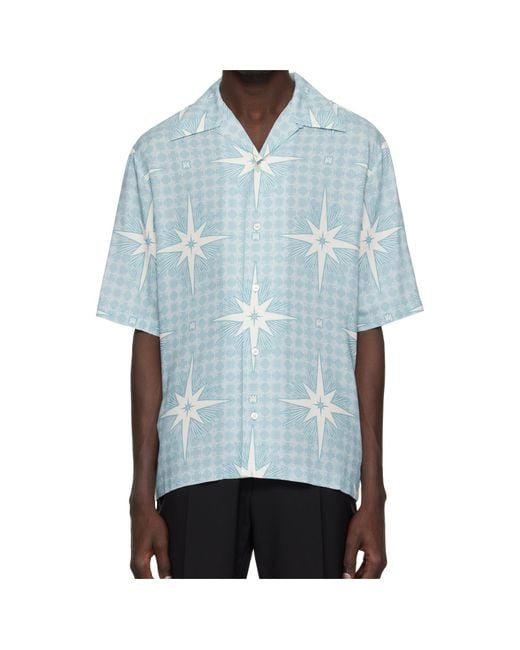 Amiri Blue Starburst Camp Shirt for men