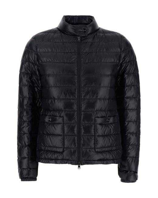 Herno Black Quilted Down Jacket With Raised Collar