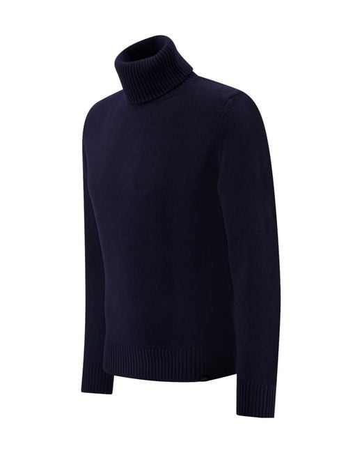 Paul & Shark Blue Turtleneck Wool Sweater for men