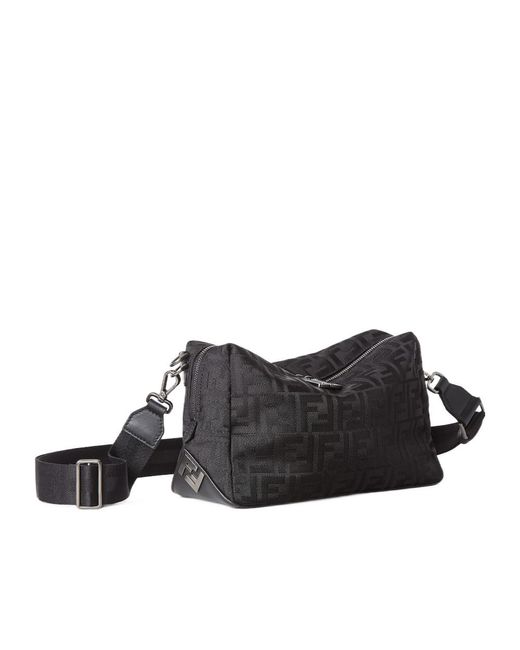 Fendi Black Squared Ff Lui Medium Shoulder Bag for men