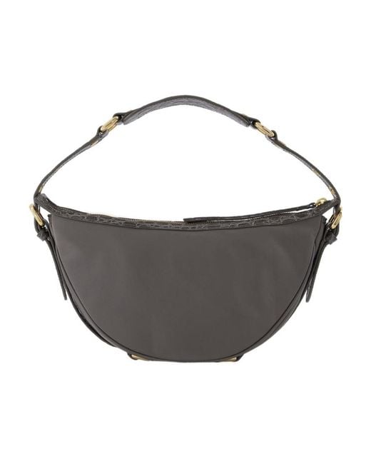 By Far Black Curved Zipped Shoulder Bag