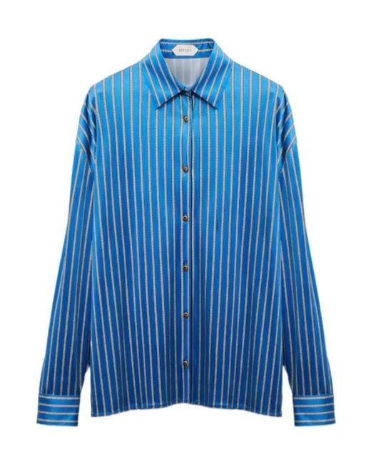 Versace Blue Viscose-Jersey Shirt