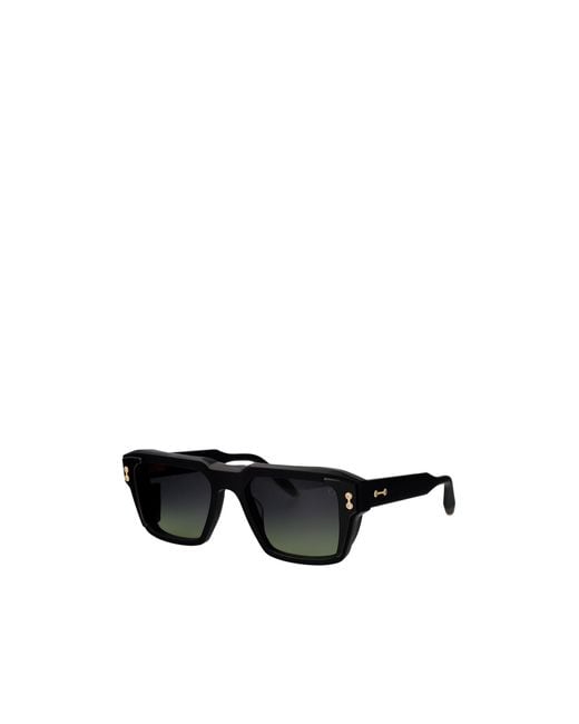 Akoni Black Hercules Rectangular Sunglasses