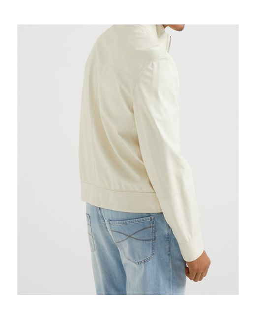 Brunello Cucinelli Multicolor Zip-Up Reversible Bomber Jacket for men