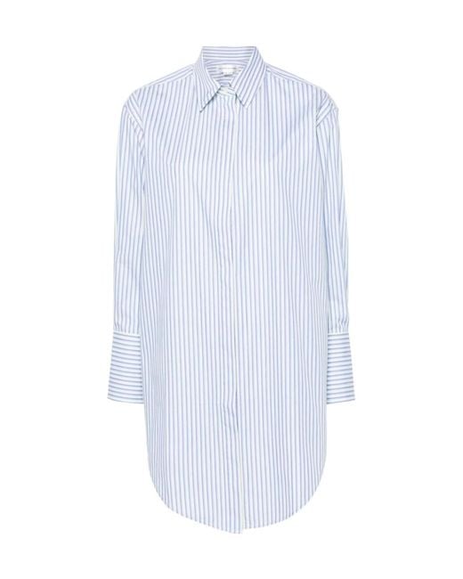 Victoria Beckham White Long-Sleeved Striped Shirt
