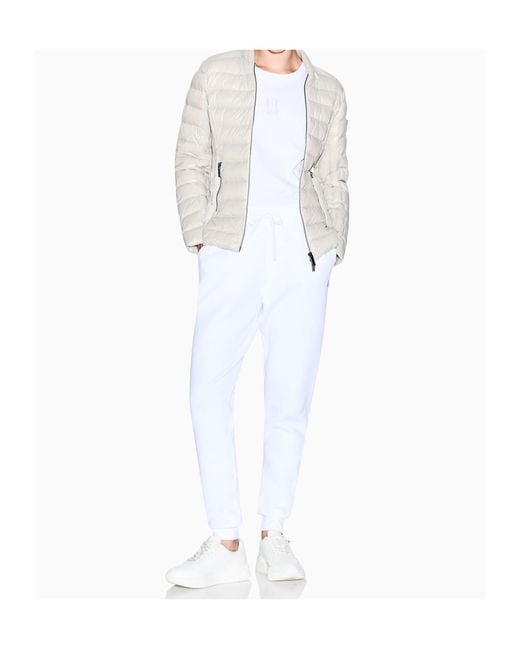 ARMANI EXCHANGE White Lightweight Down Jacket Slim-Fit Jacket