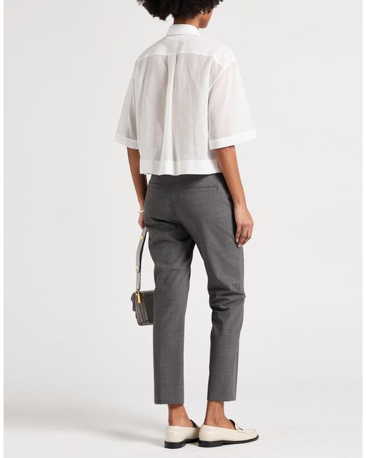 Brunello Cucinelli Gray Solid Color Slim-Fit Dress Pants
