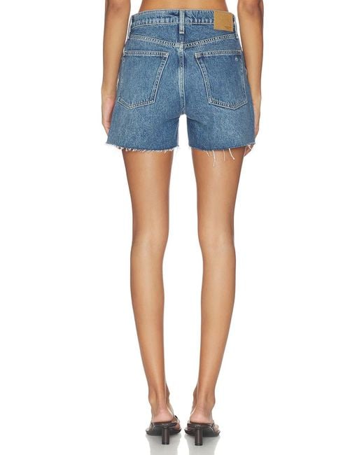 Rag & Bone Blue Frayed Denim Shorts