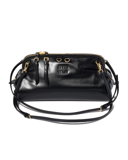 Miu Miu Black Caprice Shiny Leather Clutch