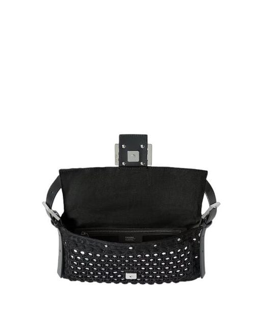 Fendi Black Baguette Sequin Shoulder Bag