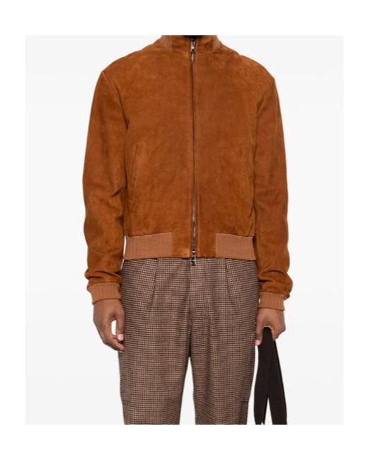 Tagliatore Brown Leather Jackets for men