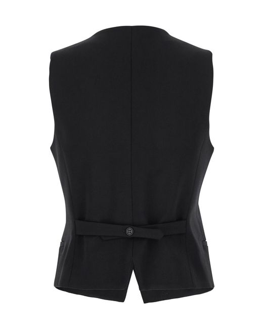 P.A.R.O.S.H. Black Vest With Button Closure