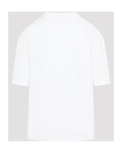 Marni White Logo Embossed Crewneck T-Shirt