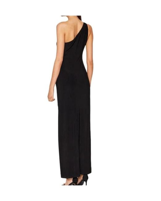 Ralph Lauren Black Lauren One-Shoulder Embellished Maxi Dress