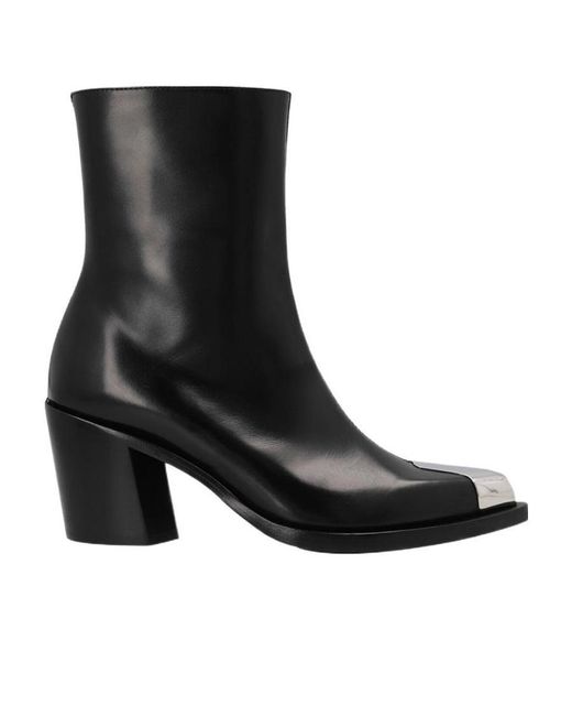 McQueen Black Pointed Toe Boots