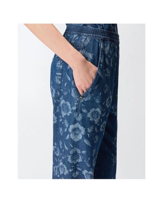 Pinko Blue Floral Denim Jeans