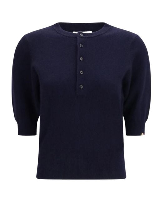 Extreme Cashmere Blue Crew Neck Cashmere Blend Sweater