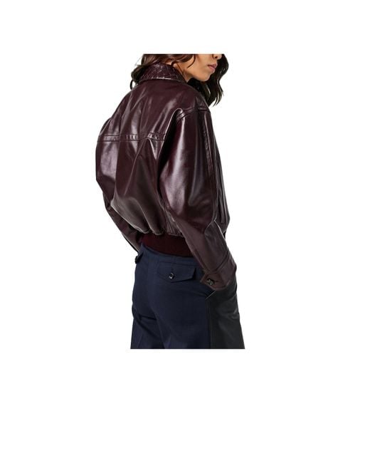 Bottega Veneta Purple Leather Cropped Jacket