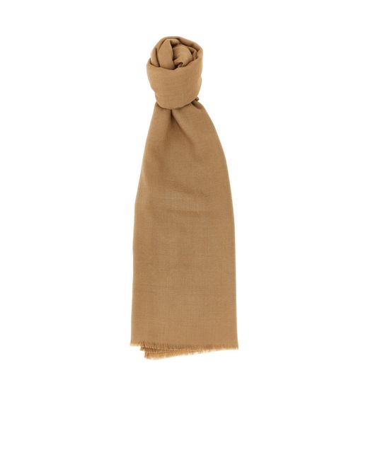 Max Mara Natural Frayed Edge Scarf