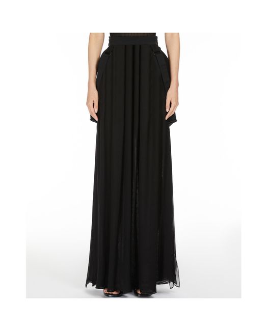 Max Mara Black Buckle Detailed Maxi Skirt