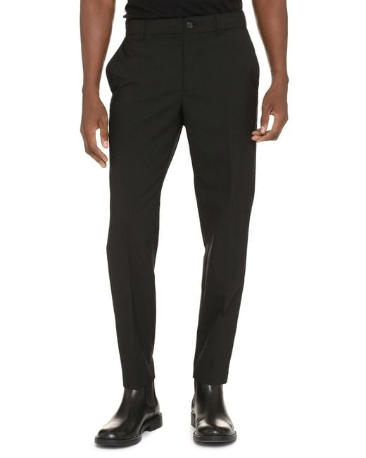 Department 5 Black Wool Blend Slacks for men