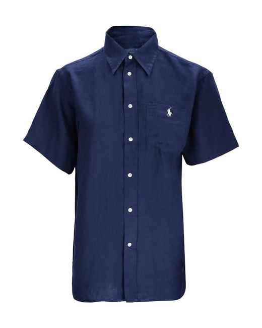 Ralph Lauren Blue Logo-Embroidered Shirt