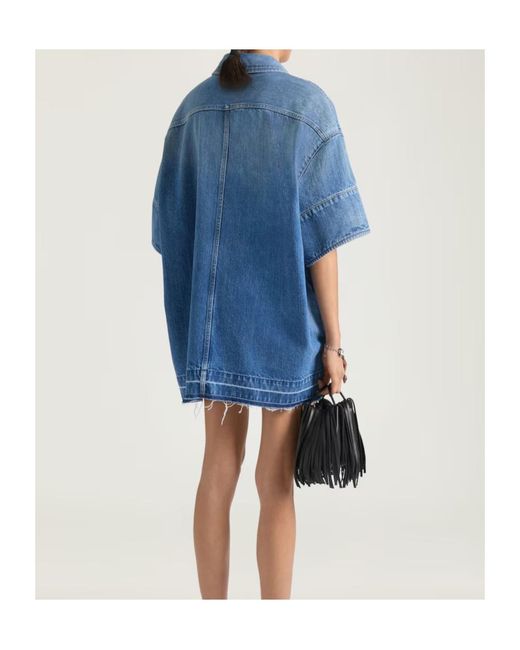 Givenchy Blue Short Cocoon Shirt Dress