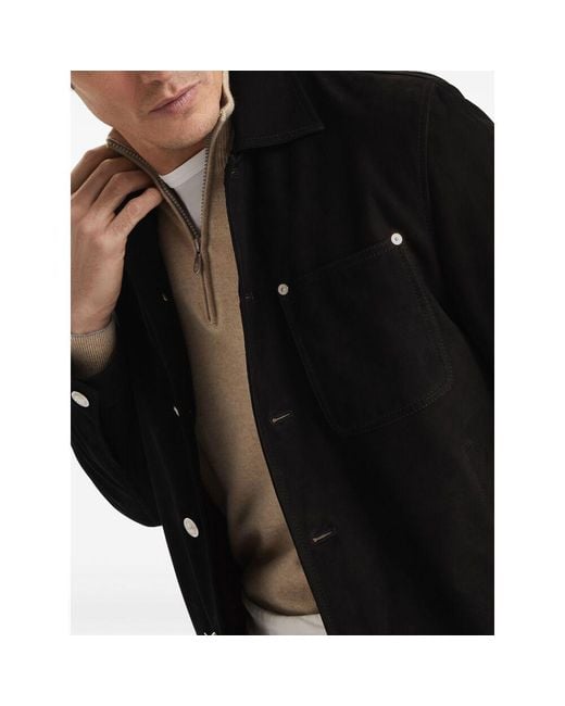 Brunello Cucinelli Black Outerwear Shirt-Style Jacket for men