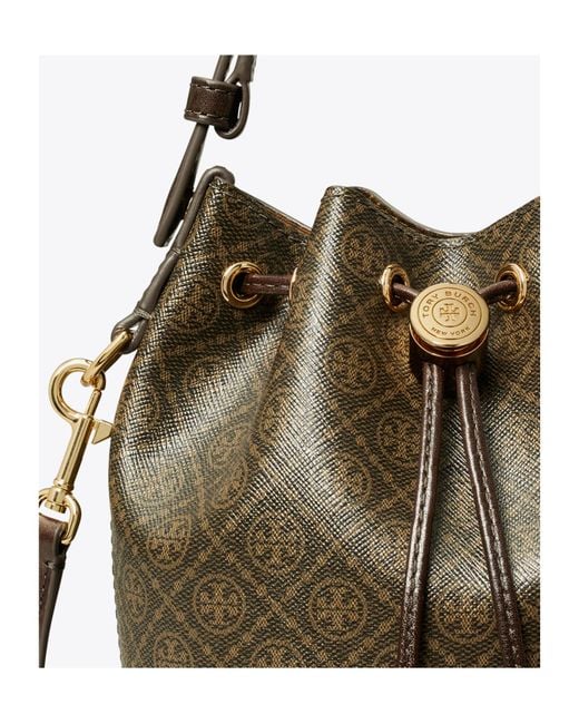 Tory Burch Multicolor T Monogram Coated Canvas Mini Bucket Bag