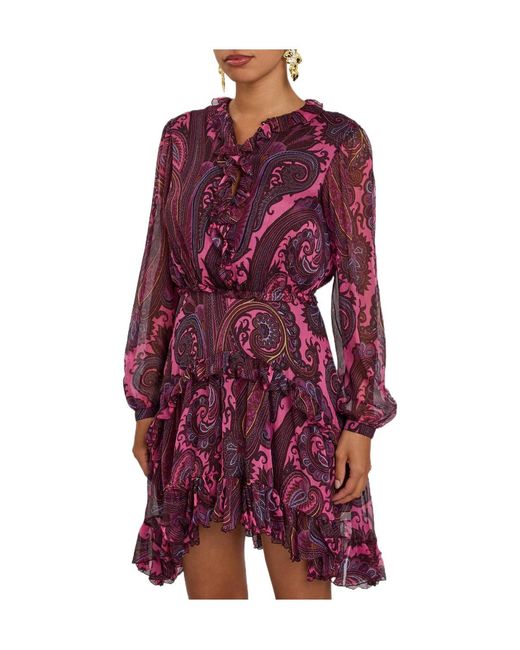Etro Purple Printed Design Dress