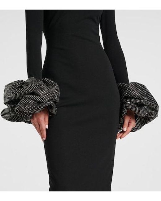 Solace London Black Viviana Embellished Gown