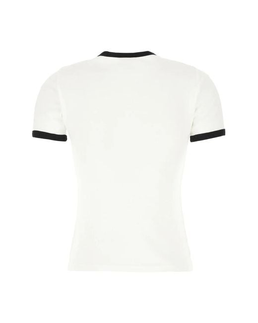Courreges White Contrasting-Color T-Shirt