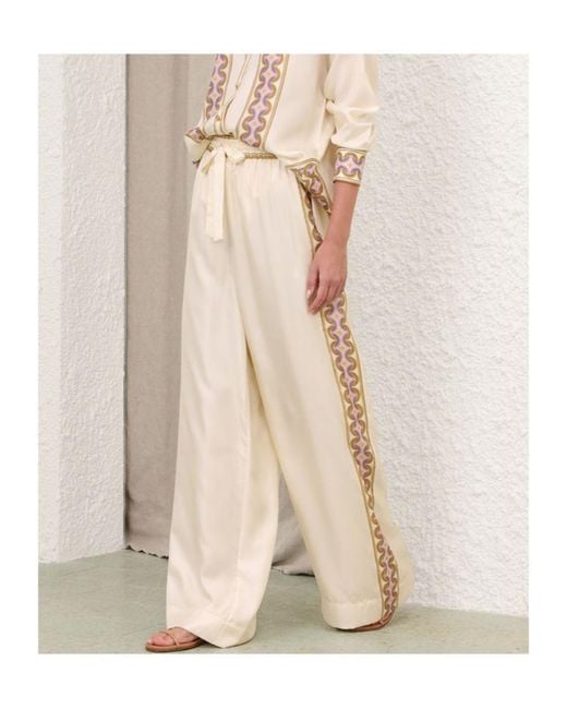 Zimmermann Natural Luna Retro Track Pants