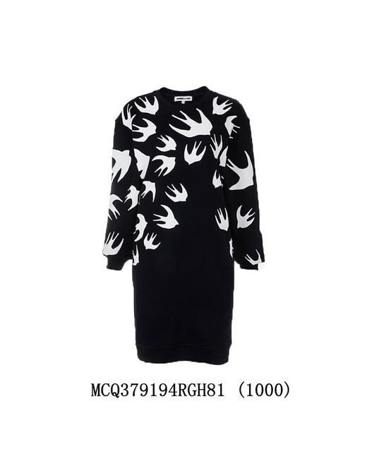 McQ Alexander McQueen Black Swallow Knitted Dress