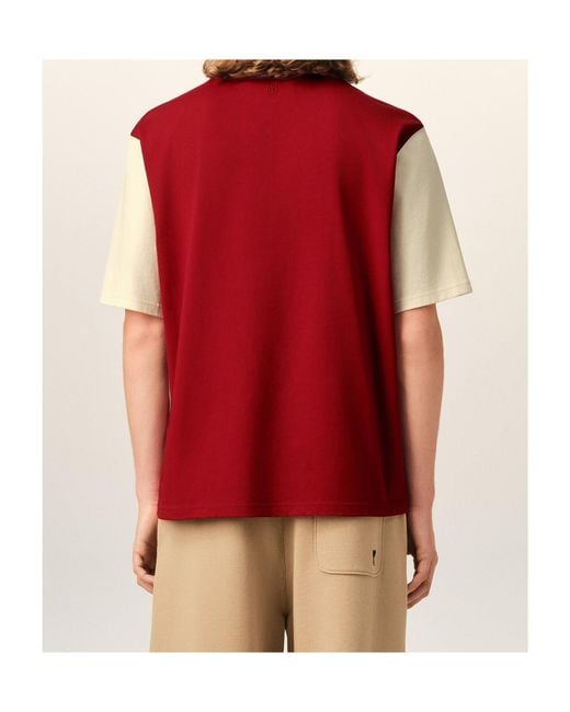 AMI Red Short-Sleeved T-Shirt for men