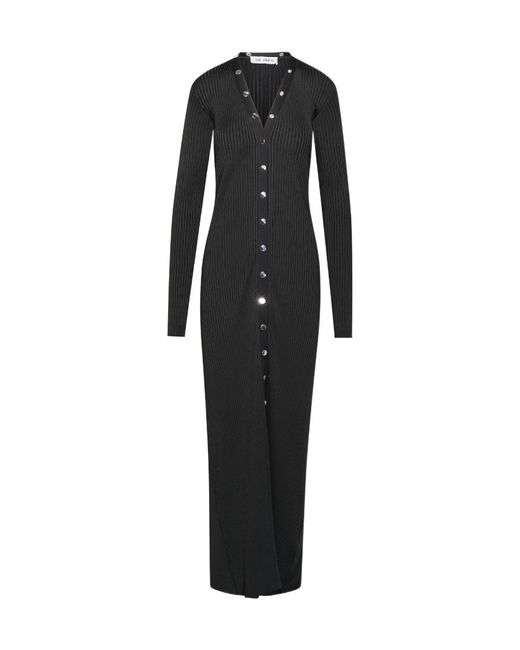The Attico Black The V-Neck Cardigan Dress