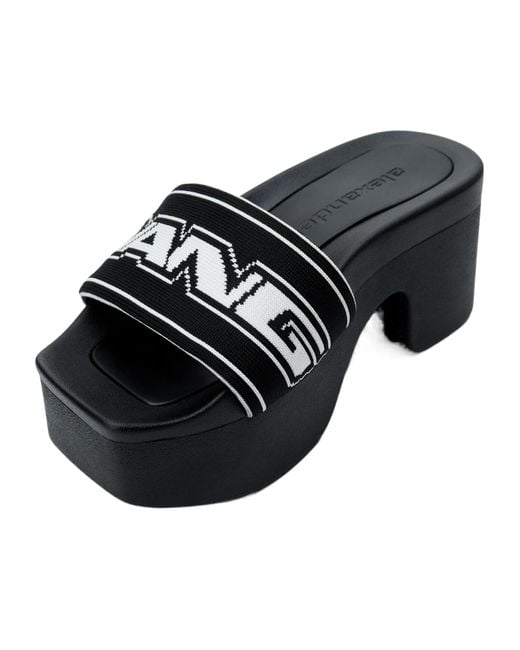 Alexander Wang Black Logo Strap Platform Sandals