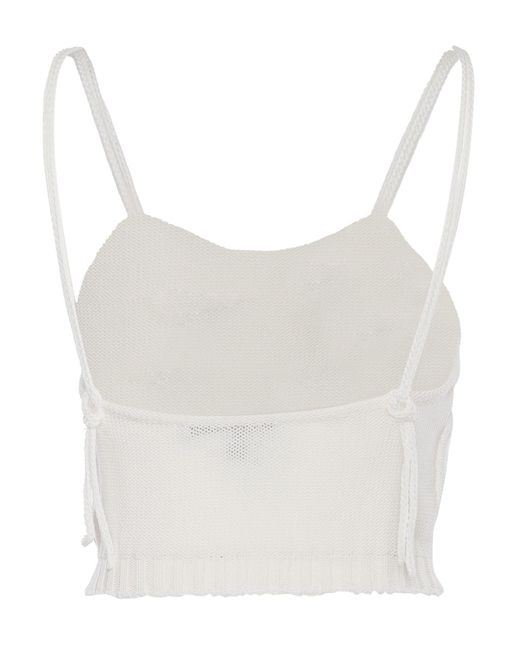 Alberta Ferretti White Knitting Sling