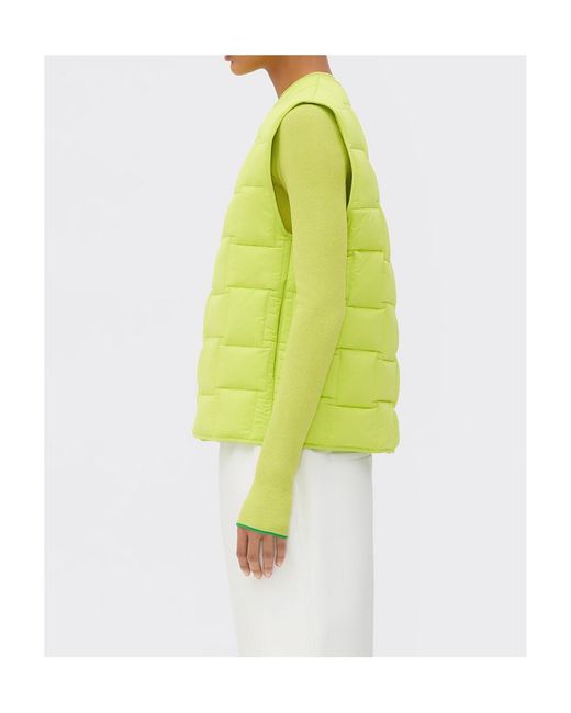 Bottega Veneta Yellow Intrecciato Patterned Padded Vest