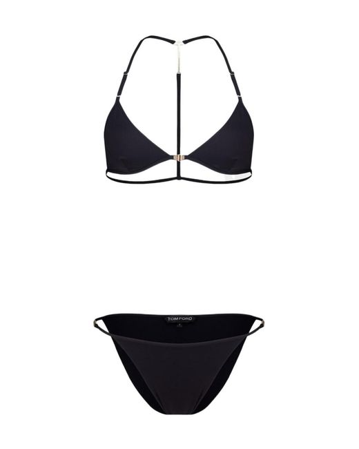 Tom Ford White T Triangle Bikini Set Beachwear