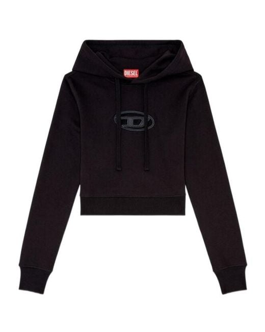 DIESEL Black F-Slimmy-Hood-Od Cut-Out Oval D Logo Hoodie